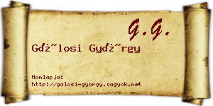 Gálosi György névjegykártya